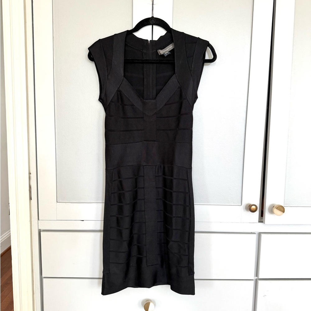 French Connection Black Bondage Mini Dress